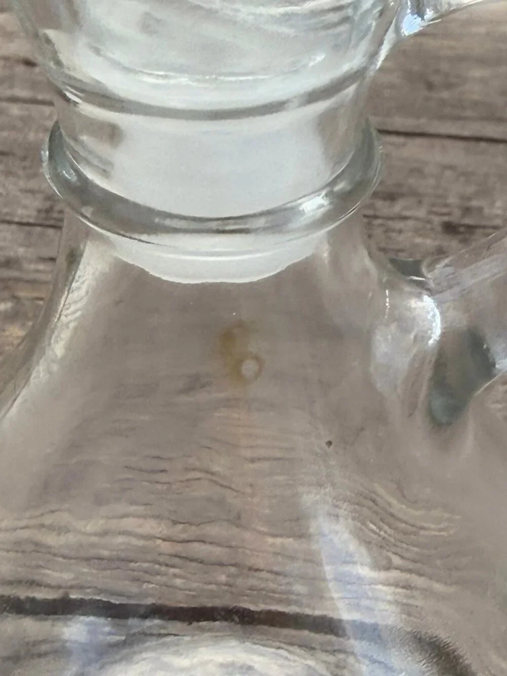 Vintage Anchor Hocking Glass Vinegar or Oil Cruet Bottle with Stopper 6  1/4